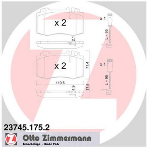 Zimmermann Brake Pad Front Set 23745.175.2