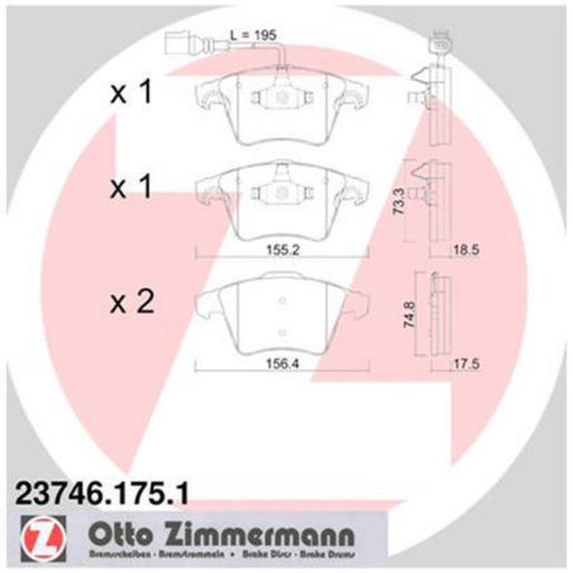 Zimmermann Brake Pad Front Set 23746.175.1