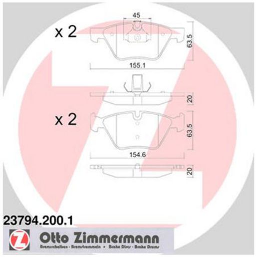 Zimmermann Brake Pad Front Set 23794.200.1