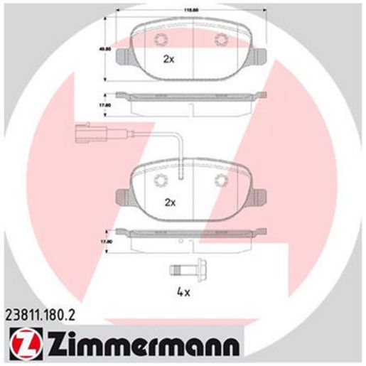 Zimmermann Brake Pad Rear Set 23811.180.2