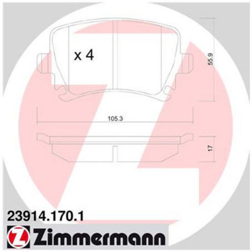 Zimmermann Brake Pad Rear Set 23914.170.1