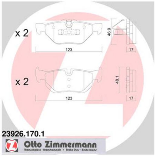 Zimmermann Brake Pad Rear Set 23926.170.1