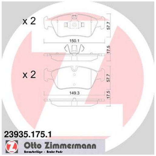 Zimmermann Brake Pad Front Set 23935.175.1
