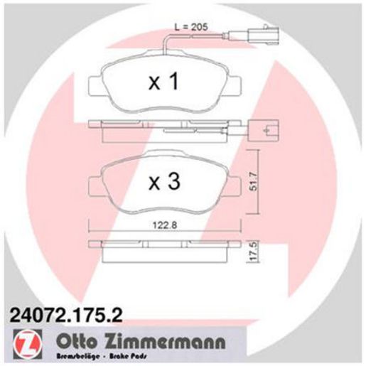 Zimmermann Brake Pad Front Set 24072.175.2
