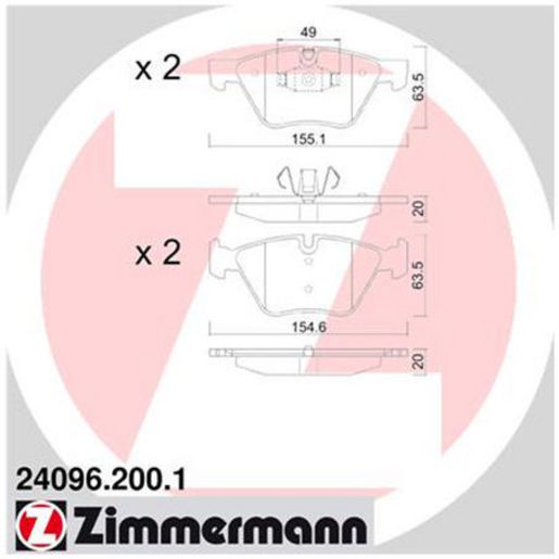 Zimmermann Brake Pad Front Set 24096.200.1
