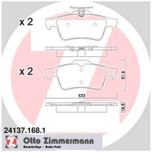 Zimmermann Brake Pad Rear Set 24137.168.1