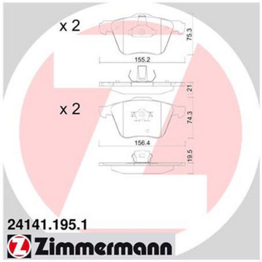 Zimmermann Brake Pad Front Set 24141.195.1