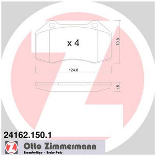 Zimmermann Brake Pad Front Set 24162.150.1