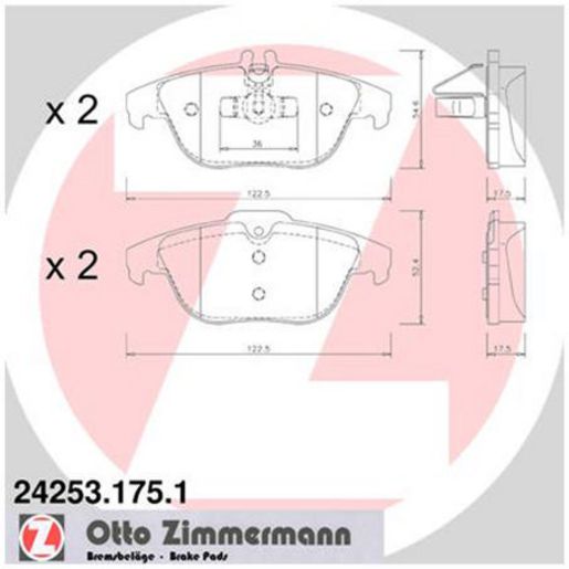 Zimmermann Brake Pad Rear Set 24253.175.1