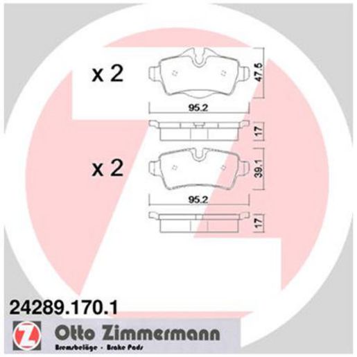Zimmermann Brake Pad Rear Set 24289.170.1