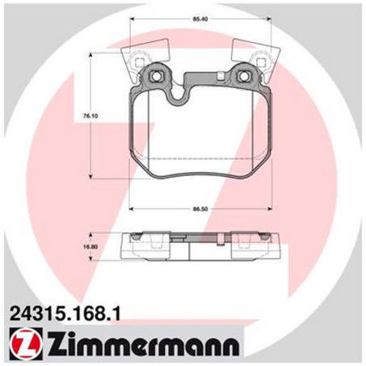 Zimmermann Brake Pad Rear Set 24315.168.1