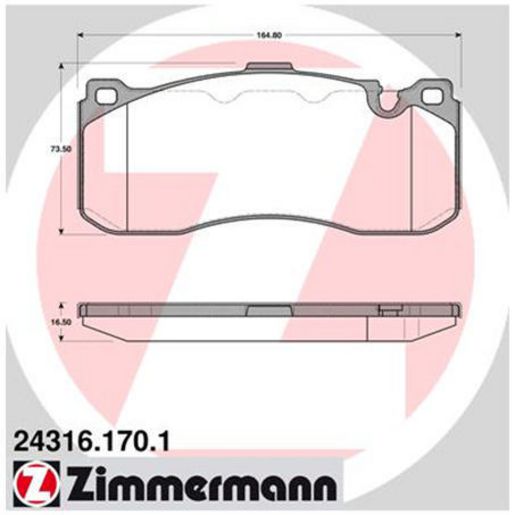 Zimmermann Brake Pad Front Set 24316.170.1