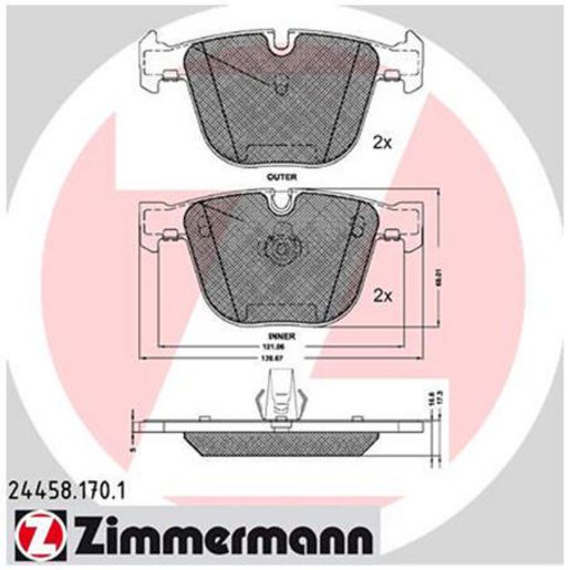 Zimmermann Brake Pad Rear Set 24458.170.1