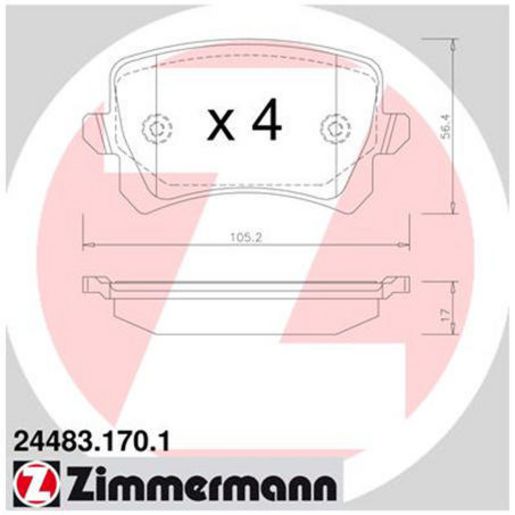 Zimmermann Brake Pad Rear Set 24483.170.1