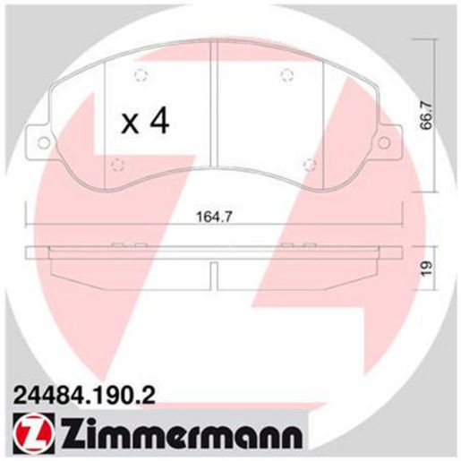 Zimmermann Brake Pad Front Set 24484.190.2