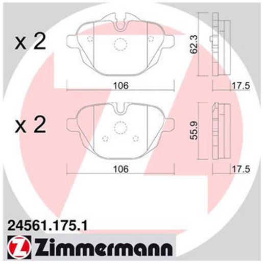 Zimmermann Brake Pad Rear Set 24561.175.1