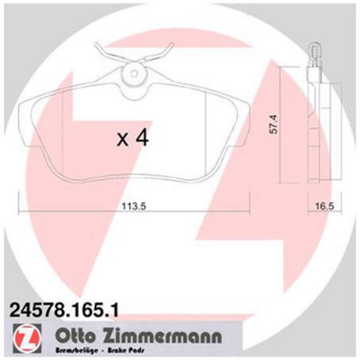 Zimmermann Brake Pad Rear Set 24578.165.1