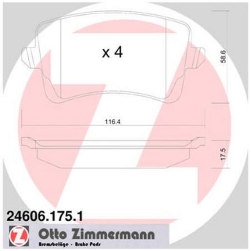 Zimmermann Brake Pad Rear Set 24606.175.1
