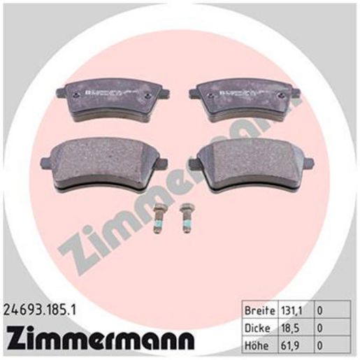 Zimmermann Brake Pad Front Set 24693.185.1
