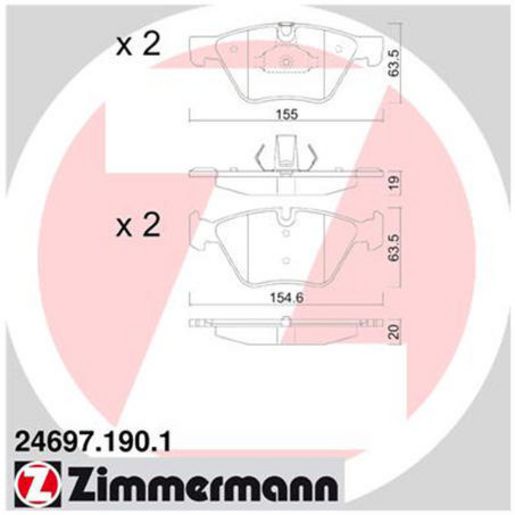 Zimmermann Brake Pad Front Set 24697.190.1