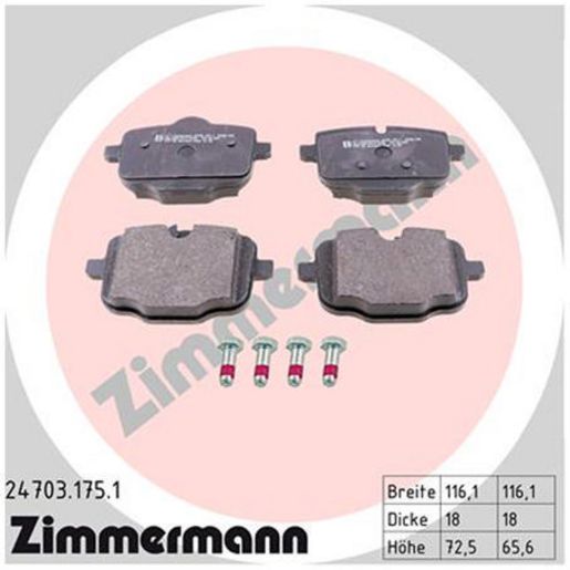 Zimmermann Brake Pad Rear Set 24703.175.1