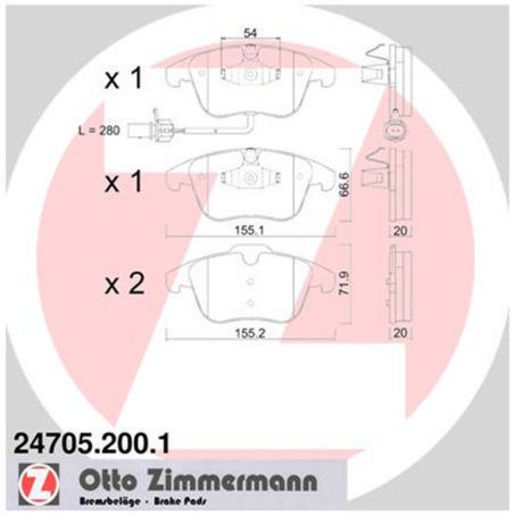 Zimmermann Brake Pad Front Set 24705.200.1