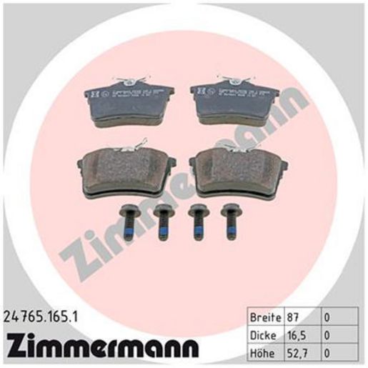 Zimmermann Brake Pad Rear Set 24765.165.1