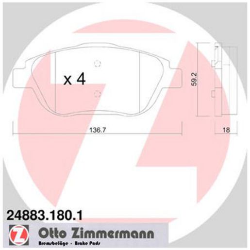 Zimmermann Brake Pad Front Set 24883.180.1