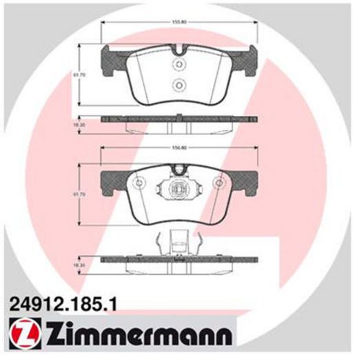 Zimmermann Brake Pad Front Set 24912.185.1
