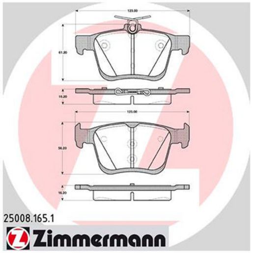 Zimmermann Brake Pad Rear Set 25008.165.1