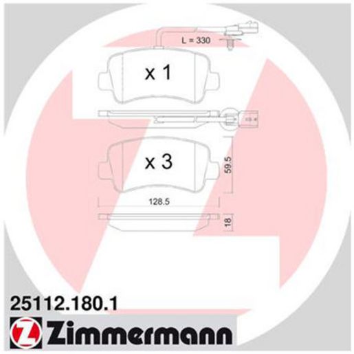 Zimmermann Brake Pad Rear Set 25112.180.1