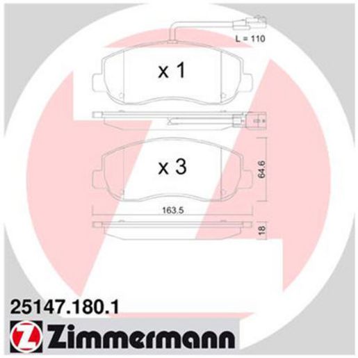 Zimmermann Brake Pad Front Set 25147.180.1