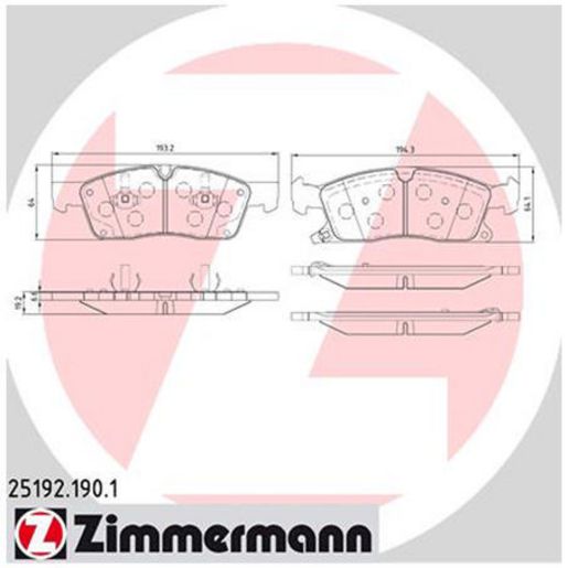 Zimmermann Brake Pad Front Set 25192.190.1