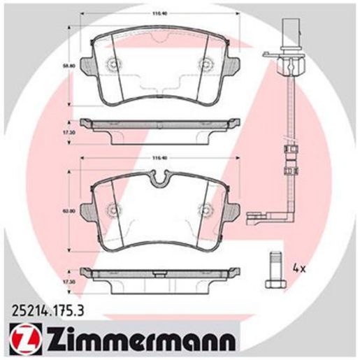 Zimmermann Brake Pad Rear Set 25214.175.3
