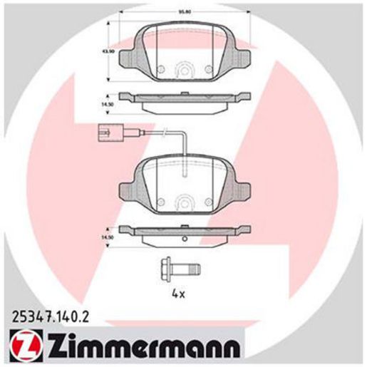 Zimmermann Brake Pad Rear Set 25347.140.2