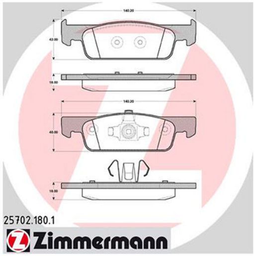 Zimmermann Brake Pad Front Set 25702.180.1