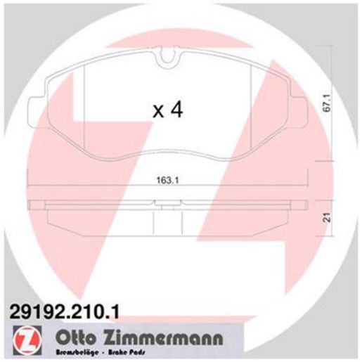 Zimmermann Brake Pad Front Set 29192.210.1