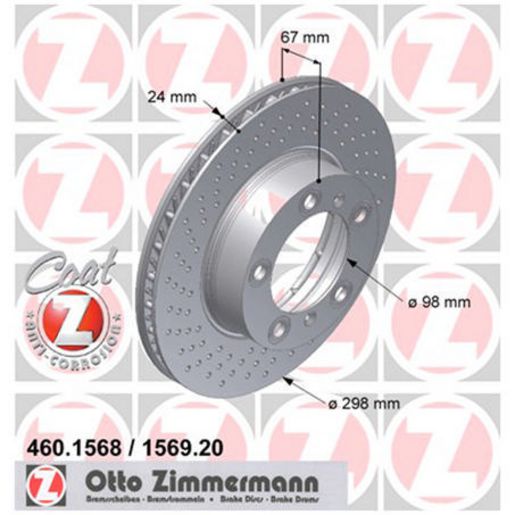 Zimmermann OE Coat Z Brake Rotor 298mm Front LH 460.1568.20