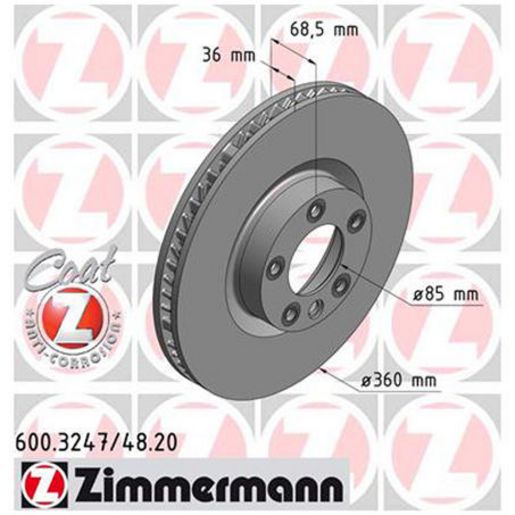 Zimmermann OE Coat Z Brake Rotor 360mm Front RH 600.3248.20