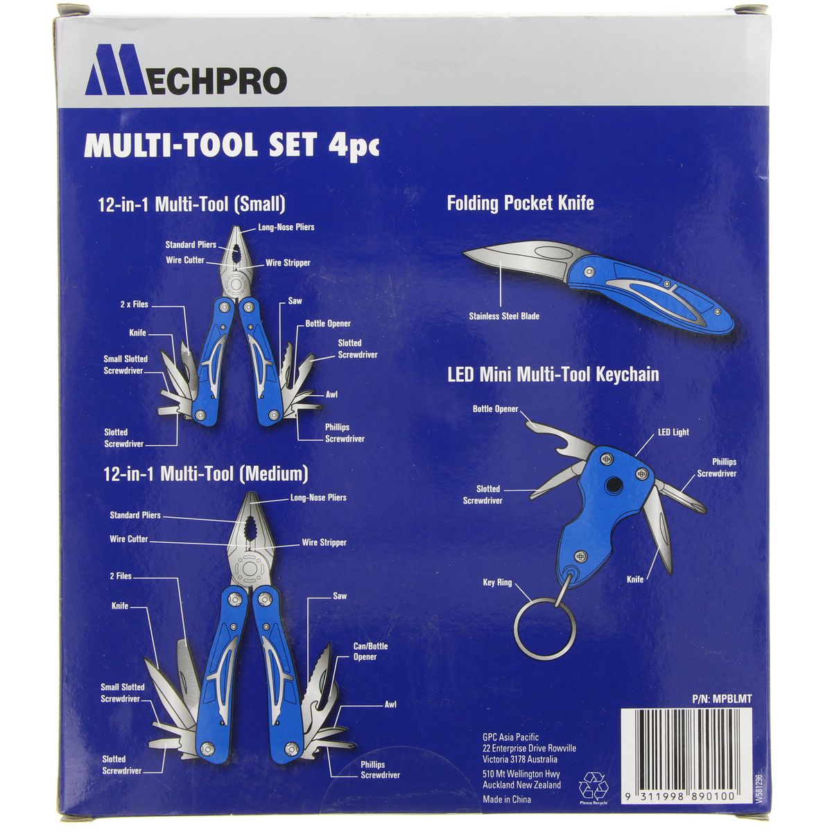 Mechpro Multi Tool Set 4pc