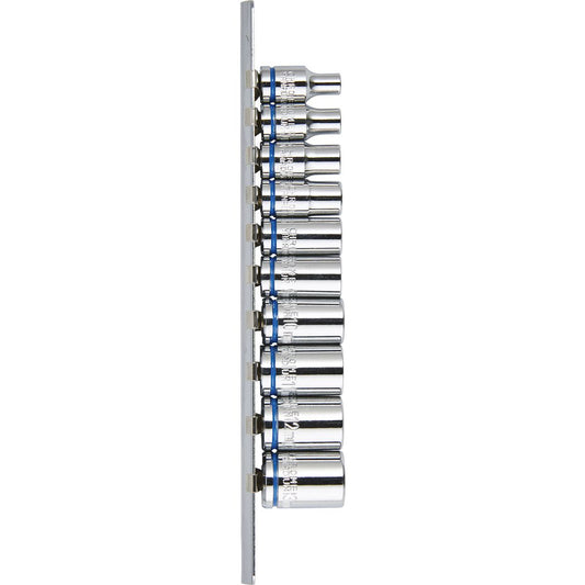 Mechpro Socket Rail Set Metric 1/4In Drive 10pc