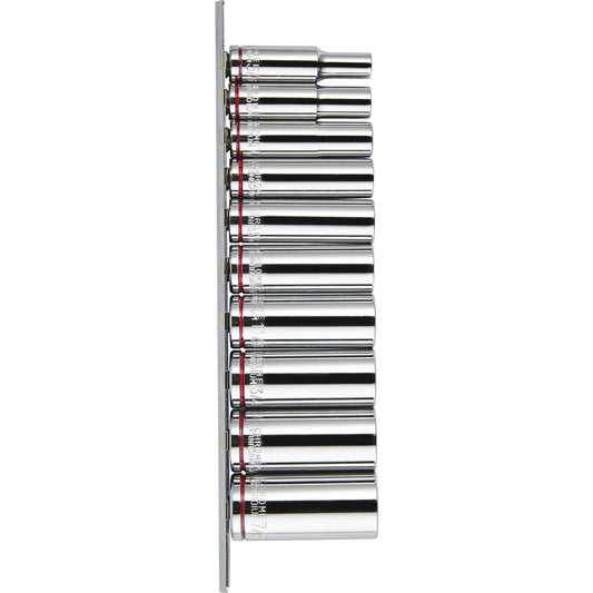 Mechpro Deep Socket Rail Set SAE 3/8In Drive 10pc