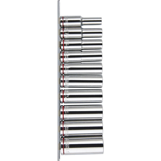Mechpro Deep Socket Rail Set SAE 1/2In Drive 10pc