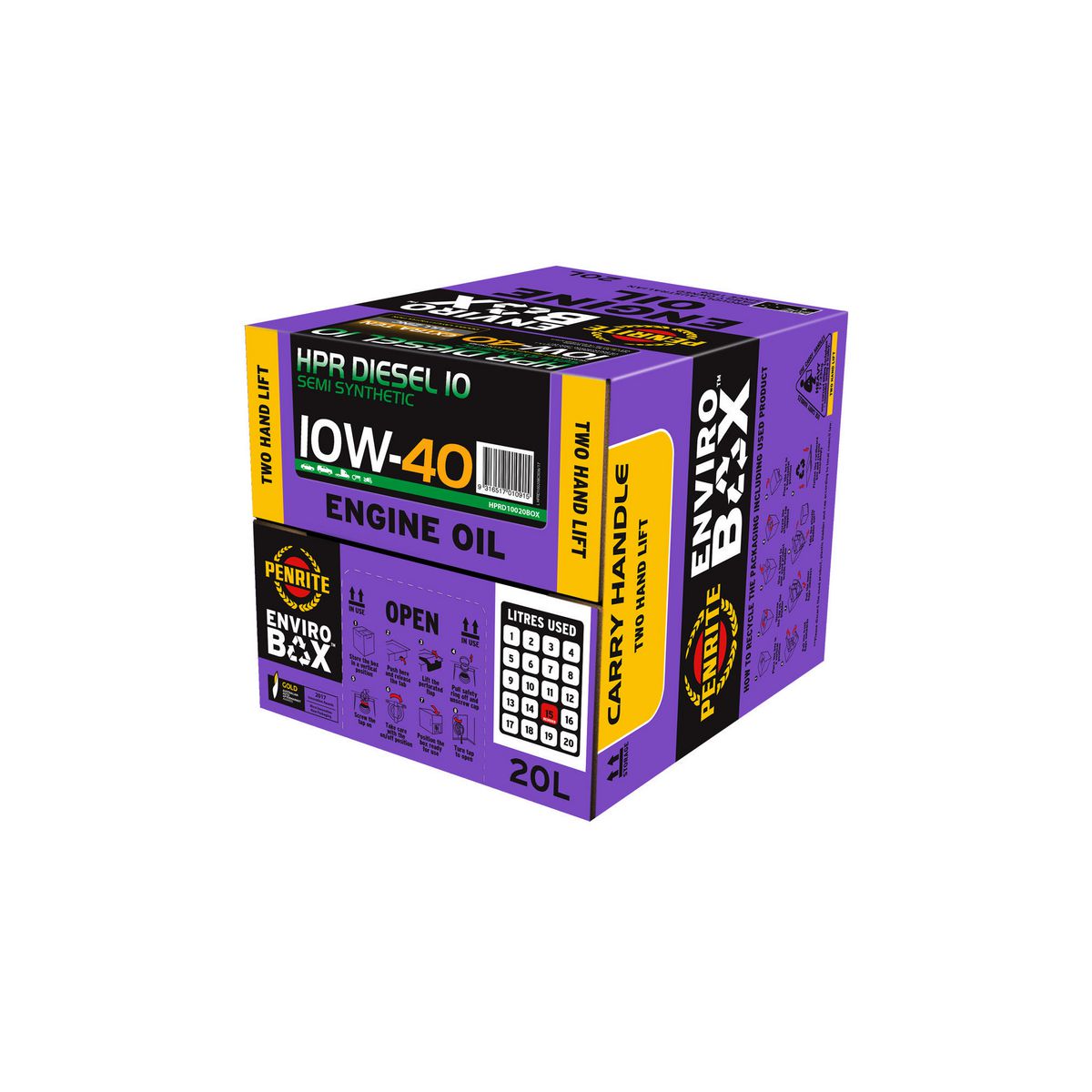 Penrite HPR Diesel 10 SAE 10W-40 Engine Oil Enviro Box 20L