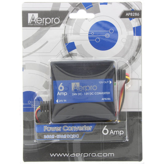 Aerpro Voltage Reducer Power Converter Black 6A 24V-12V AP8286