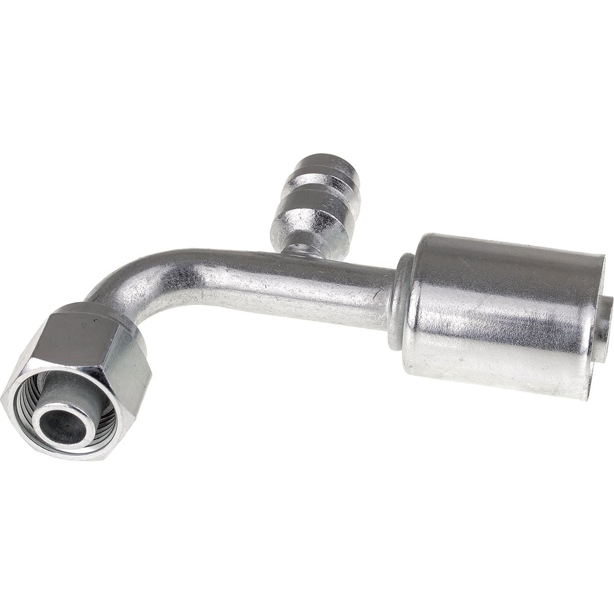 OEX Steel Fitting #8 fits Beadlock Step Up #10 90 Degree w/ R134a Port SFX1326-3