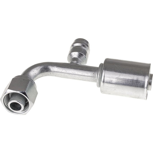 OEX Steel Fitting #8 fits Beadlock Step Up #10 90 Degree w/ R134a Port SFX1326-3