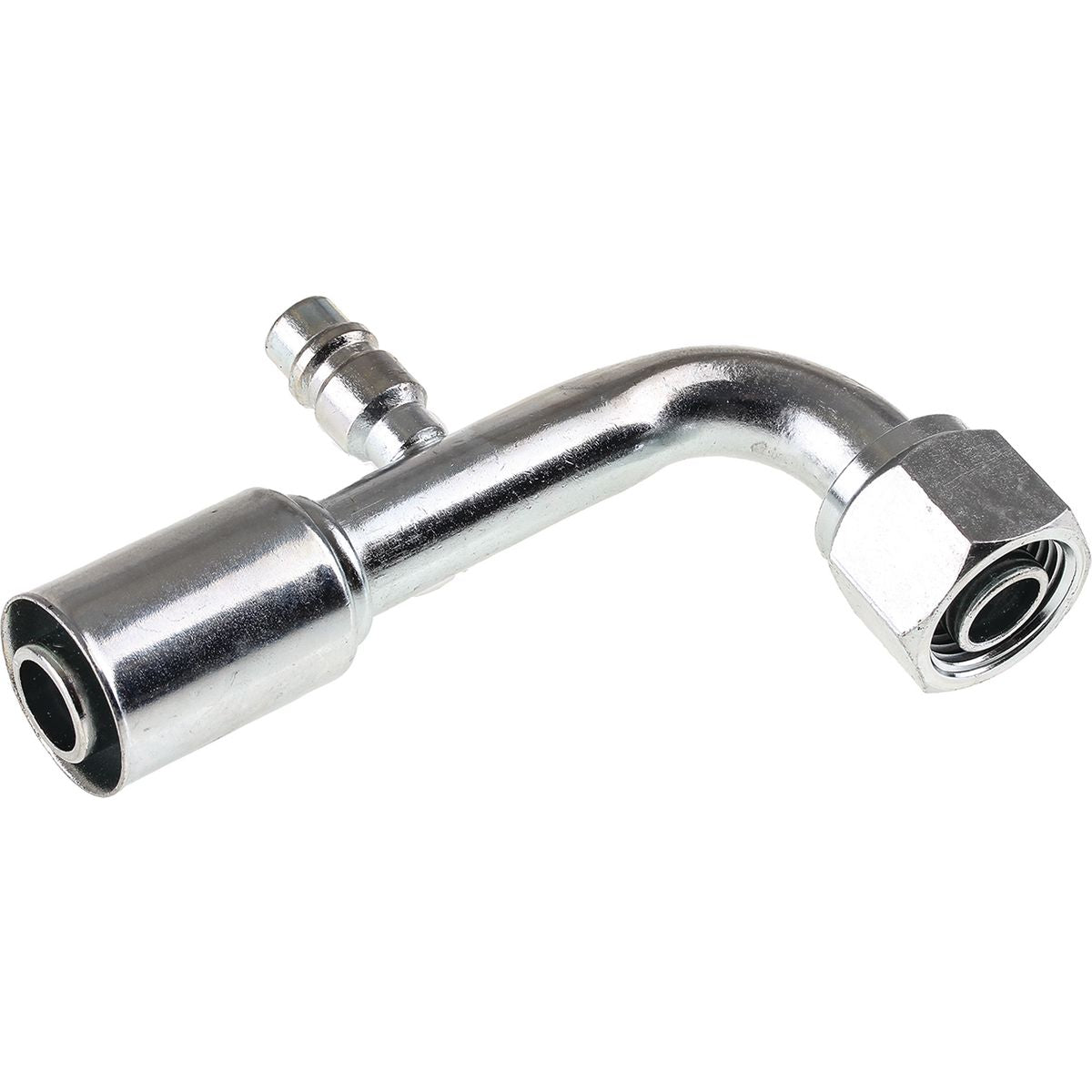 OEX Steel Fitting #10 fits Reduced Beadlock Step Down #12 90 Degree w/ R134a Port RSX1327-3