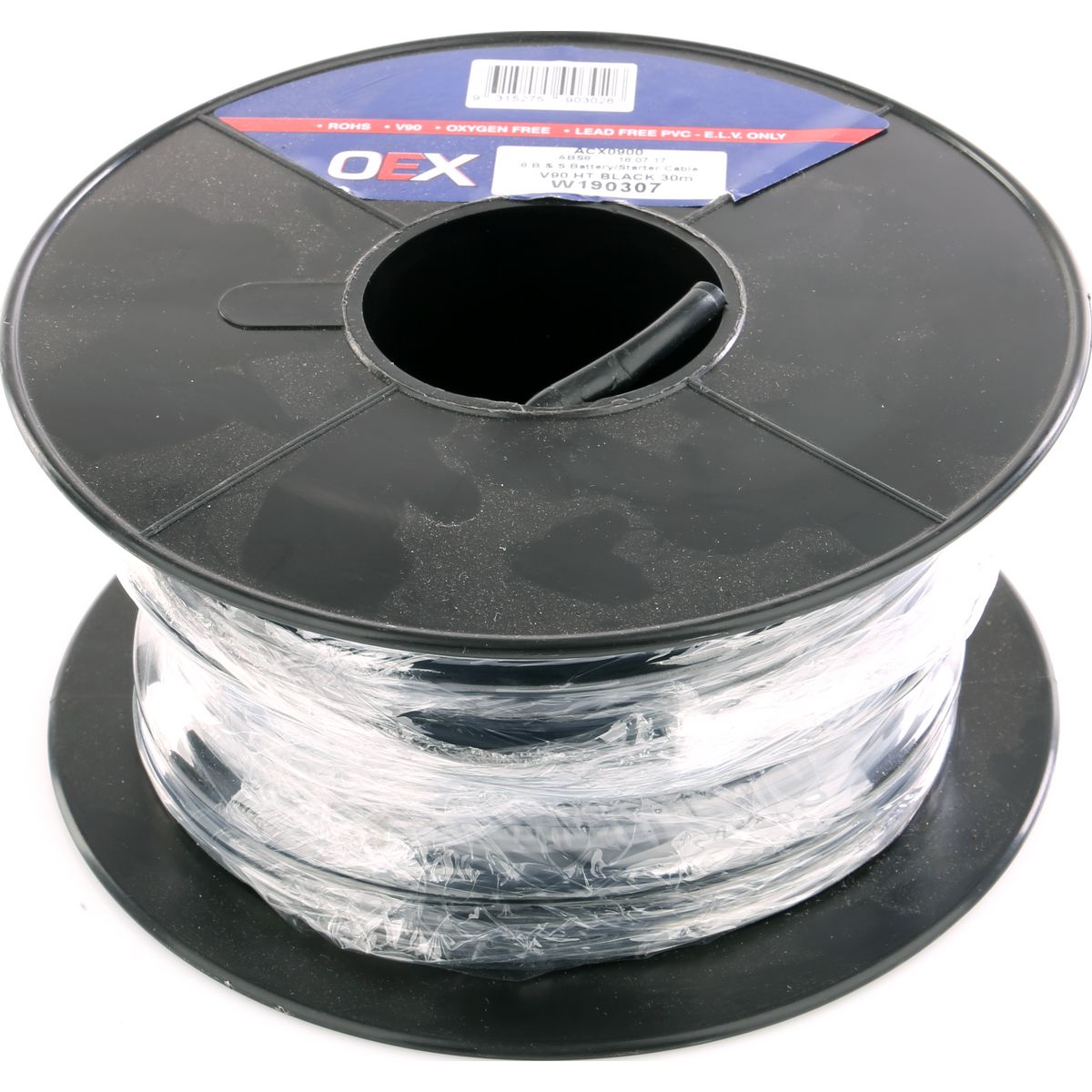 OEX 8 B&S Single Core Battery Cable Black 30M Roll ACX0900