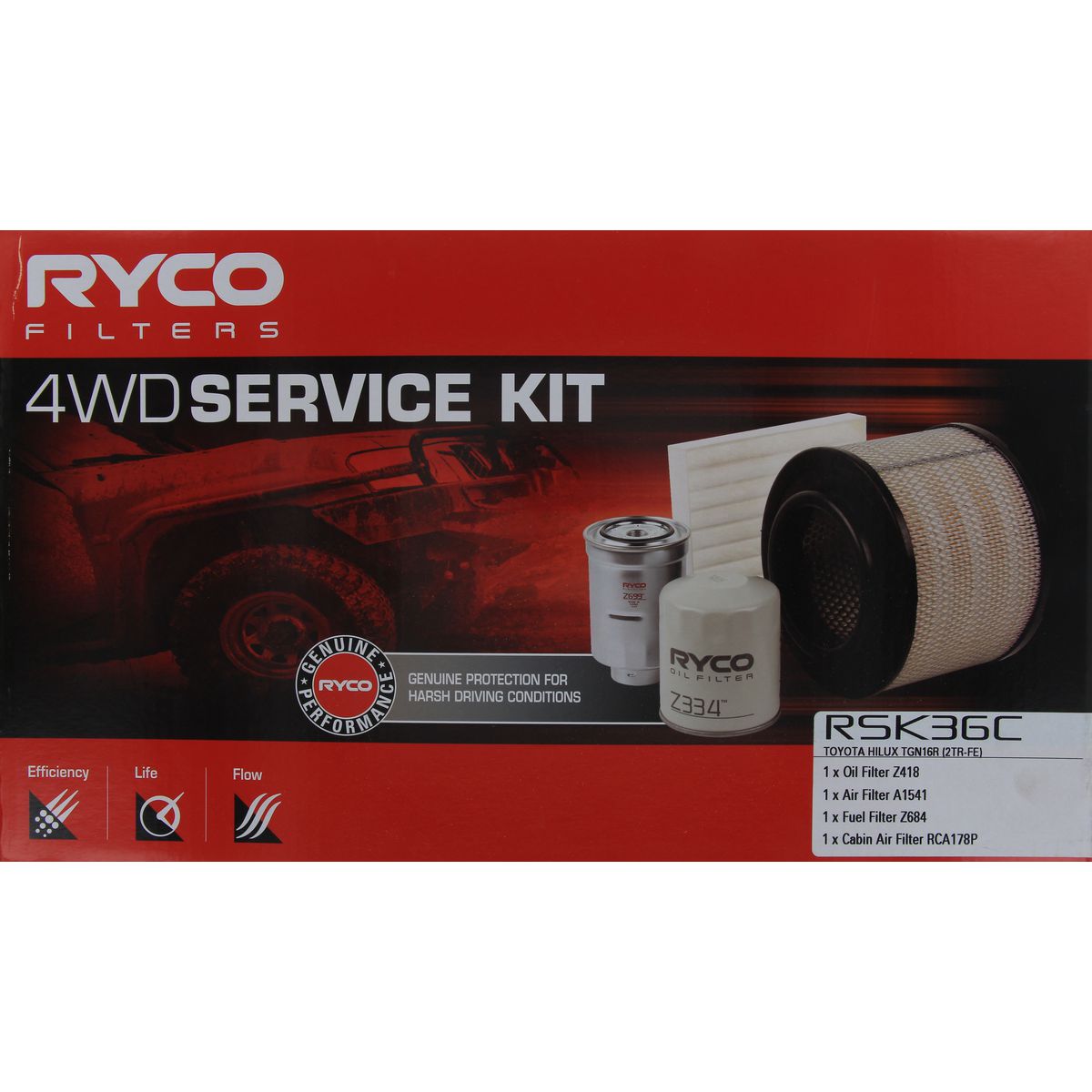 Ryco 4x4 Filter Service Kit RSK36C